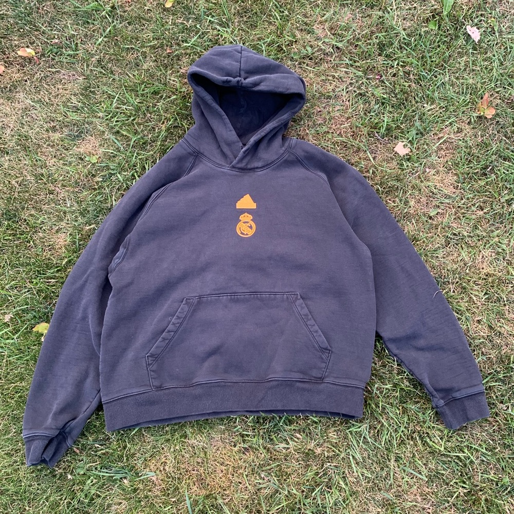 adidas Black Hoodie with Yellow Logo
